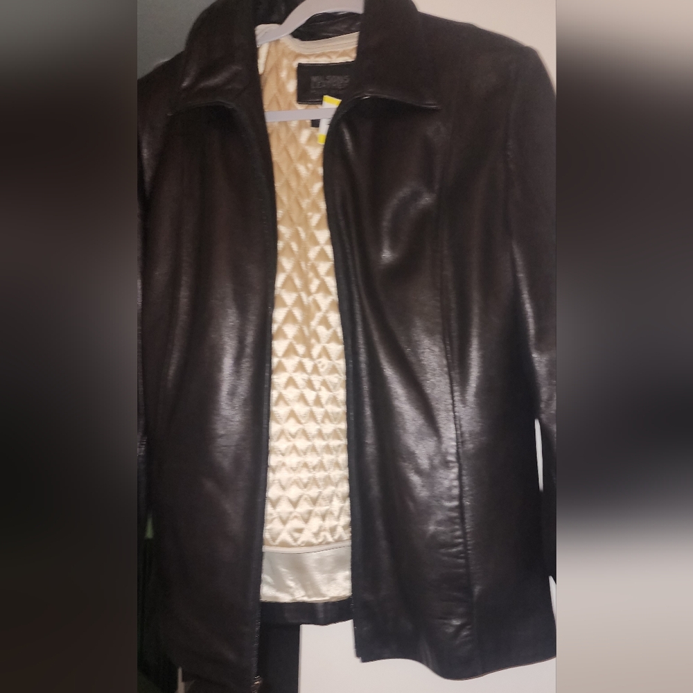 Black Leather Jacket with Quilted Lining